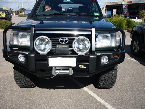 Black Toyota SUV With Deluxe Protector Bar