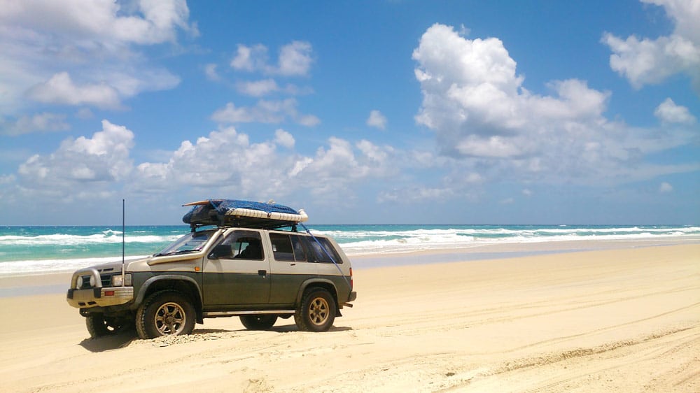 4x4 Offroad Vehicle Drives At The Beach